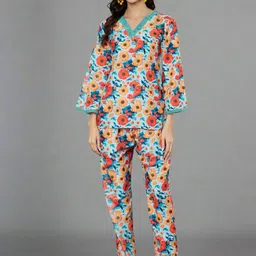 SWI Stylish Women Floral Print V-Neck Vo-Ord Set-picture-18
