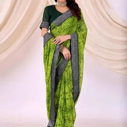 Moda Rapido Zari Pure Georgette Saree image 2