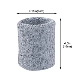 r lon R-LON Wristband (Pack of 2 Pair) Soft Sweatband for All Sport Like Hockey,Cicket,Running,Walk,TT,Tennis, Stretchable, Sweat Absorbent Supports Free Size for All Unisex Youth Grey,Black image 2