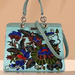 VELUCIA Women Floral Textured Structured Handheld Bag-image-12