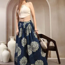 SUNEKH Self Designed Cotton Flared Maxi Skirts image 4