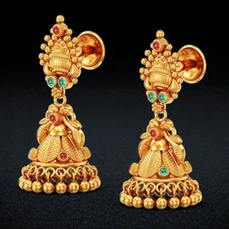 Joyalukkas Dewdrop Splendor Gold Jhumkas- 8.11 gms-image-45