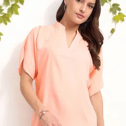 DressBerry Mandarin Collar Flared Sleeves Top-picture-23