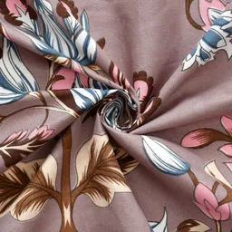 YaAkholic Brown & Mauve Ethnic Motifs 210 TC Queen Bedsheet with 2 Pillow Covers image 2