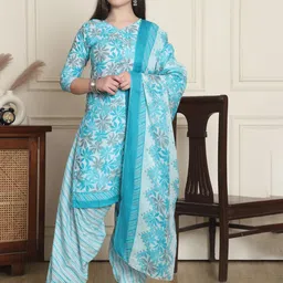 Roly Poly Floral Printed V-Neck Straight Kurta With Salwar And Dupatta-image-93