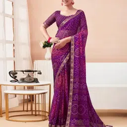 DURGA EMPORIO Bandhani Zari Pure Chiffon Bandhani Saree-picture-16