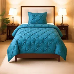 THE WHITE MOSS Navy Blue & Teal Heavy Winter 400 GSM Comforter-picture-58