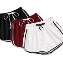 panda bear Striped Women Multicolor Hotpants-picture-20