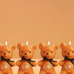 PEEPALCOMM Orange & Red 4 pieces Pillar Candle image 2