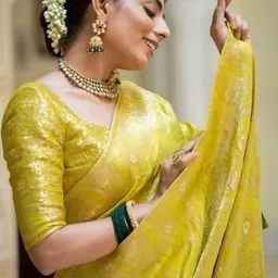 Mufa Woven Design Zari Art Silk Banarasi Saree image 3