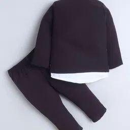 Sangria Boys Sequined Zari Embroidery Notched Lapel 3-Piece Suit Set With Bow image 5