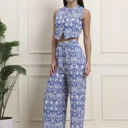 JUNE & HARRY Printed V-Neck Top With Trousers Co-Ords image 4