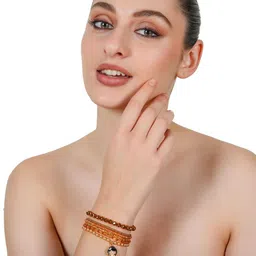 Basraa Girls 6 Brass Pearls Multistrand Bracelet-picture-32