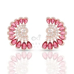 twenty one jewels Rose Gold Drop Ruby Adira Earrings on Pure 925 Silver-picture-58