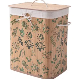 HOKIPO Eco-Friendly Foldable Bamboo Laundry Basket Hamper With Lid Large - 60 Liter-image-17
