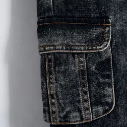 Hopscotch Girls Relaxed Fit Mid-Rise Heavy Fade Stretchable Jeans image 3