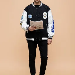 HERE&NOW Men Colourblocked Printed Jacket image 3