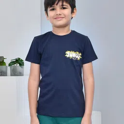 YOUMAA Boys Bio Finish Typography Printed Round Neck Cotton T-shirt-image-51