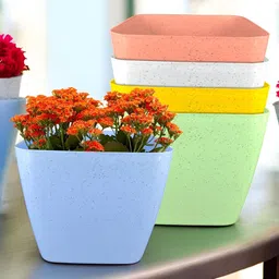 GARDEN'S NEED Four Square Blue & White 5 Pieces Planters image 5