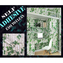 SEKHMET White & Green Printed Self Adhesive Waterproof Wallpaper-image-67