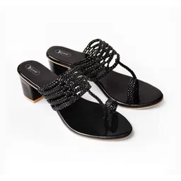 Xcen Women Embellished Open Toe Block Sandals image 2