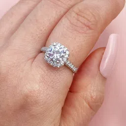 zarkan Royal Propose Diamond Hallmarked Silver Love Ring For Women & Girlfriend Silver Zircon Rhodium Plated Ring image 2