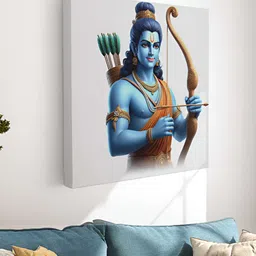 SAF Blue & Gold-Toned 1 Piece Canvas Religious Wall Paintings-picture-36