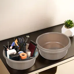 Kuber Industries Brown 3 Pieces Multipurpose Storage Desk Organisers-image-25