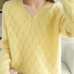 StyleCast Women Cable Knit V-Neck Long Sleeves Pullover Sweater-picture-31
