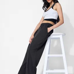 The Souled Store Women Pure Cotton Mid Rise Trousers-picture-35