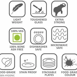 larah by borosil Pack of 33 Opalware Borosil Ageria 100% Bone ash free Dinner Set image 5