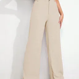 BAESD Women Relaxed Straight Leg High-Rise Non Iron Trousers-picture-33