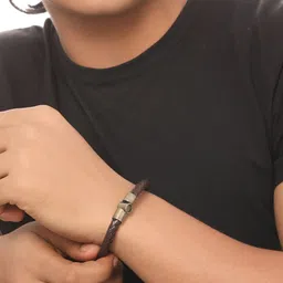 The Roadster Lifestyle Co. Brown Leather Wraparound Bracelet-picture-13