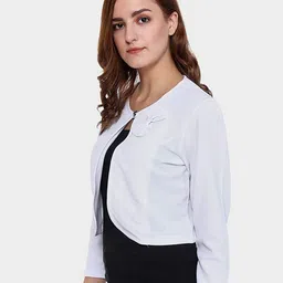 Moda Rapido Round Neck Button Shrug image 2