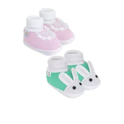 NESKA MODA Girls Pink Cotton Booties-image-75