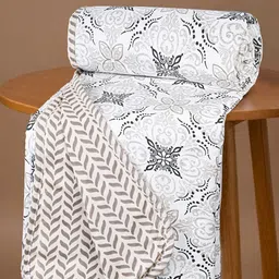 bsb home Grey & Beige Floral Printed Cotton AC Room 210 GSM Double Bed Dohar-picture-28