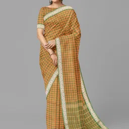 The Chennai Silks Checked Zari Pure Cotton Kovai Saree-image-26
