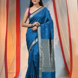 DESH BIDESH Ethnic Motifs Woven Design Zari Saree-picture-15