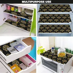 E-Retailer 8Pc Brown & White Printed Waterproof 3-Layered Refrigerator Covers With Pockets image 3