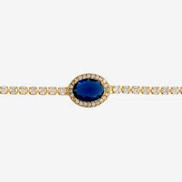 Kushal's Fashion Jewellery Women Gold-Plated Zircon Studded Wraparound Bracelet image 2