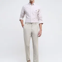 RARE RABBIT Men Tailored Mid-Rise Cotton Trousers image 5