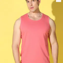 WOOSTRO Pack Of 2 Printed Combed Cotton Gym Vests -VWS26(PLAIN PEACH)(98 WHITE)-picture-29