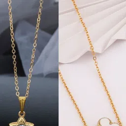 SZN Set Of 2 Gold-Plated Artificial Stones Studded Minimal Chain-picture-23