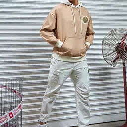 Bewakoof Heavy Duty Men Printed Hooded Sweatshirt image 4