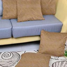 Divine Casa Brown 5 Pieces Square Cushion Covers image 2