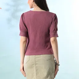 Absorbing Puff Sleeve Crepe Top image 3