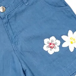 Gini and Jony Girls Floral Printed Regular Fit Mid-Rise Denim Shorts image 3