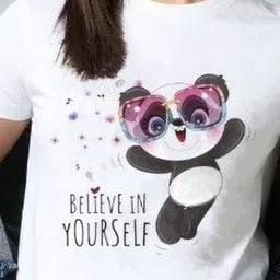 Kasendra Graphic Round Neck Regular Length Printed Cotton T-shirt image 2