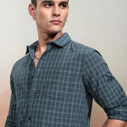 KETCH Men Tartan Checks Opaque Checked Casual Shirt-image-44