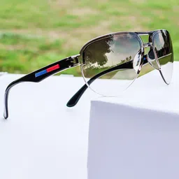 Jiebo Men Black Lens & Black Aviator Sunglasses with-picture-5